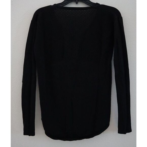 Lululemon Womens Sz 8 Black Lightweight Ventilated L/S Sweater w/Thumbholes $118 - Picture 2 of 9